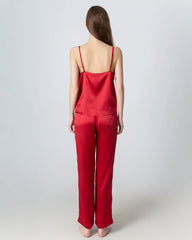 Damen Seiden-Pyjama-Set, V-Ausschnitt Camisole