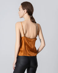 Seiden-Camisole mit V-Ausschnitt und Frontöffnung