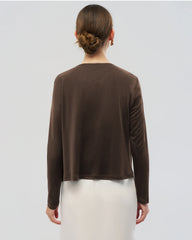 Waschbarer Seiden-Jersey Cardigan mit Knopfleiste vorne