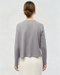 Waschbarer Seiden-Jersey Cardigan mit Knopfleiste vorne