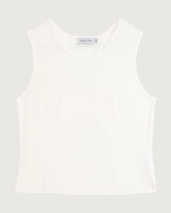 Waschbares Seiden-Jersey Cropped Tanktop mit Rundhalsausschnitt