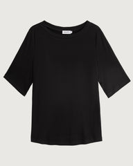Waschbares Seidenjersey T-Shirt mit Rundhalsausschnitt