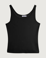 Waschbares Seiden-Jersey Tanktop mit doppeltem U-Ausschnitt