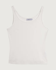 Waschbares Seiden-Jersey Tanktop mit doppeltem U-Ausschnitt