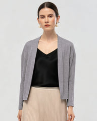 Waschbarer Seidenjersey Cardigan mit Drapierung