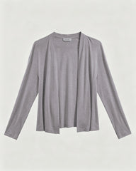 Waschbarer Seidenjersey Cardigan mit Drapierung