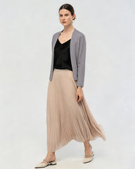 Waschbarer Seidenjersey Cardigan mit Drapierung