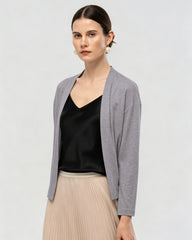 Waschbarer Seidenjersey Cardigan mit Drapierung