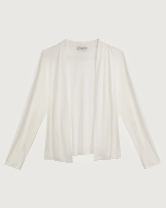 Waschbarer Seidenjersey Cardigan mit Drapierung