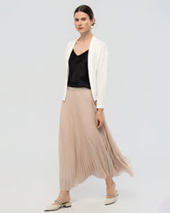 Waschbarer Seidenjersey Cardigan mit Drapierung