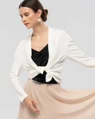 Waschbarer Seidenjersey Cardigan mit Drapierung