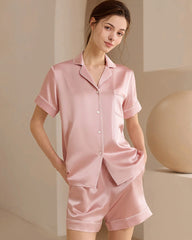 Kurzes Seidenpyjama-Set – waschbar