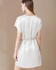 Seiden-Pyjama-Kleid mit Spitze – waschbar