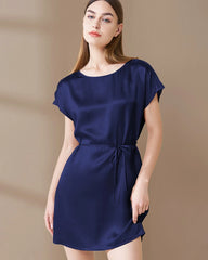 Seiden-Pyjama-Kleid mit Spitze – waschbar