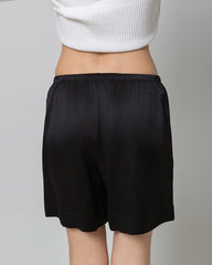 Damen 100% Seiden-Pyjama-Shorts mit elastischer Taille