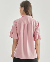 Frauen Seidenbluse mit Krawattenkragen