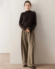 Damen-Kaschmirpullover mit Zopfmuster und Raglanärmeln