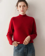 Damen-Kaschmirpullover mit Zopfmuster und Raglanärmeln