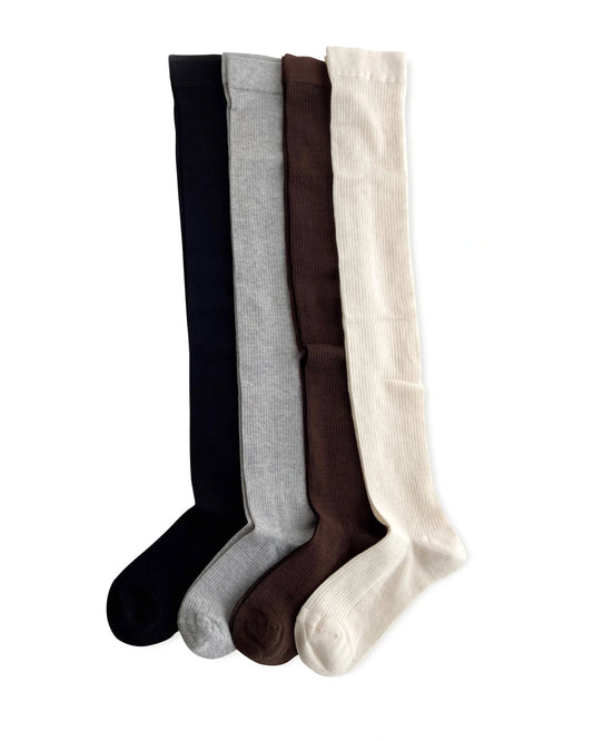 Damen Gerippte Cashmere-Modal-Mix Slouchy Socken