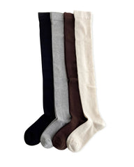 Damen Gerippte Cashmere-Modal-Mix Slouchy Socken