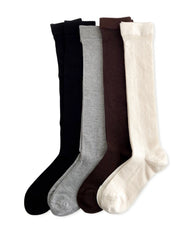Damen Gerippte Cashmere-Modal-Mix Slouchy Socken