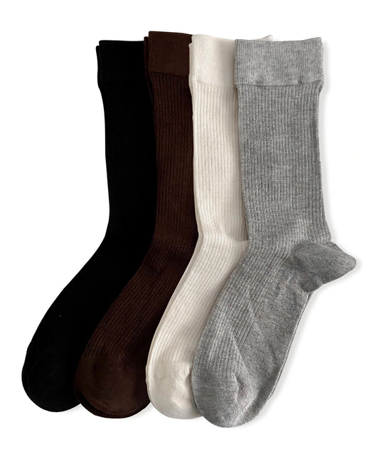 Damen Crew-Socken aus Cashmere-Modal-Mix mit 90°-Ferse