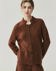 Damen Kaschmir-Woll Cardigan & Shorts Set