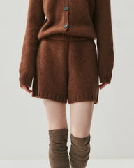Damen Kaschmir-Woll Cardigan & Shorts Set