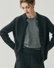 Damen Kaschmir-Woll Cardigan & Shorts Set
