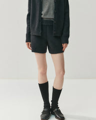 Damen Kaschmir-Woll Cardigan & Shorts Set