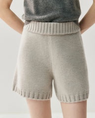 Damen Kaschmir-Woll Cardigan & Shorts Set