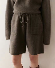 Damen Kaschmir-Woll Strickpullover und Shorts Set