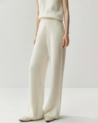 Damen Kaschmir-Woll Strickhose mit weitem Bein