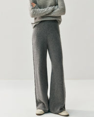 Damen Kaschmir-Woll Strickhose mit weitem Bein