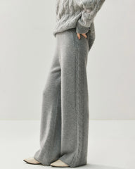 Damen Kaschmir-Woll Strickhose mit weitem Bein