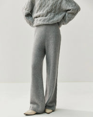Damen Kaschmir-Woll Strickhose mit weitem Bein