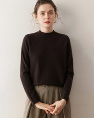 Damen-Kaschmirpullover mit halbem Stehkragen