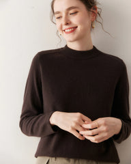 Damen-Kaschmirpullover mit halbem Stehkragen