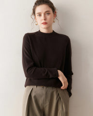 Damen-Kaschmirpullover mit halbem Stehkragen