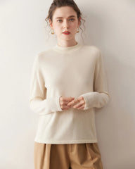 Damen-Kaschmirpullover mit halbem Stehkragen