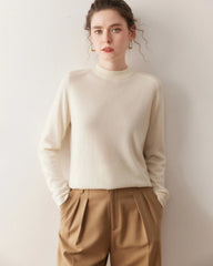 Damen-Kaschmirpullover mit halbem Stehkragen
