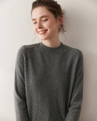 Damen-Kaschmirpullover mit halbem Stehkragen