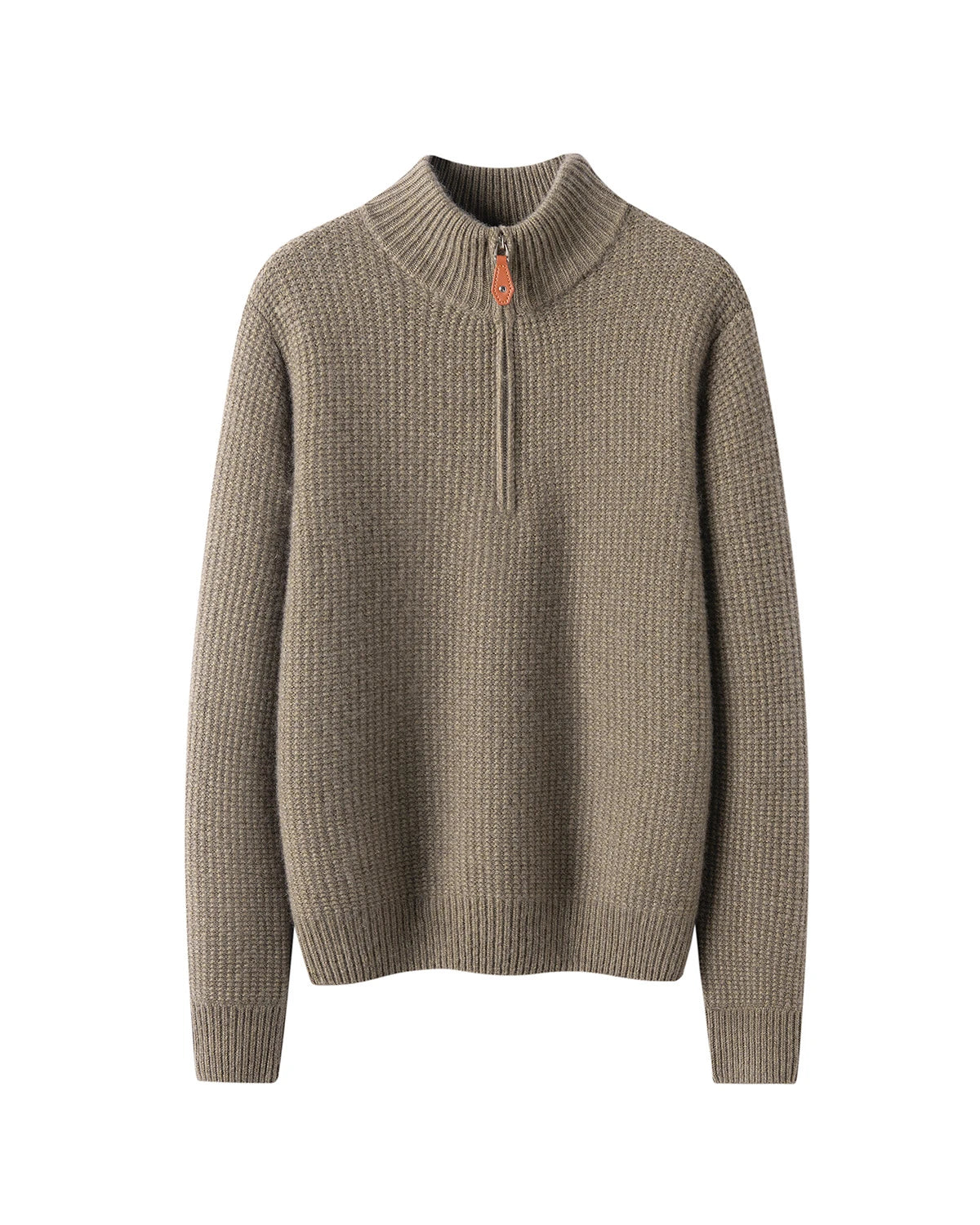 Damen-Kaschmirpullover mit halbem Reißverschluss