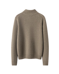 Damen-Kaschmirpullover mit halbem Reißverschluss