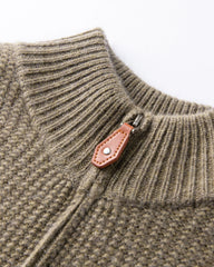 Damen-Kaschmirpullover mit halbem Reißverschluss