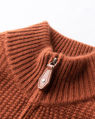 Damen-Kaschmirpullover mit halbem Reißverschluss