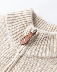 Damen-Kaschmirpullover mit halbem Reißverschluss