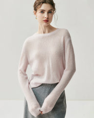 Damen Leichter Kaschmirpullover mit Rundhalsausschnitt