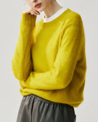 Damen Leichter Kaschmirpullover mit Rundhalsausschnitt