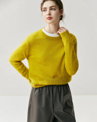 Damen Leichter Kaschmirpullover mit Rundhalsausschnitt